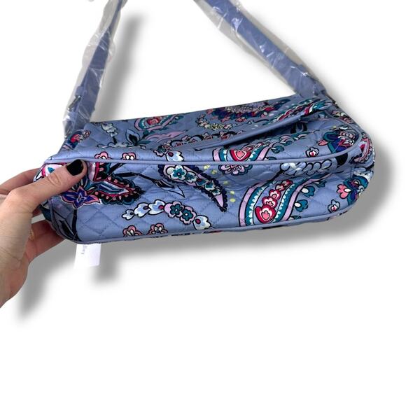 Vera Bradley NWT Makani Paisley Lilac Purple Quilted Iconic Shoulder Bag Purse - Picture 8 of 13